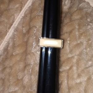 Beautiful Vintage Enamel &  Silver Metal Ring Size 7 - Estate Jewelry